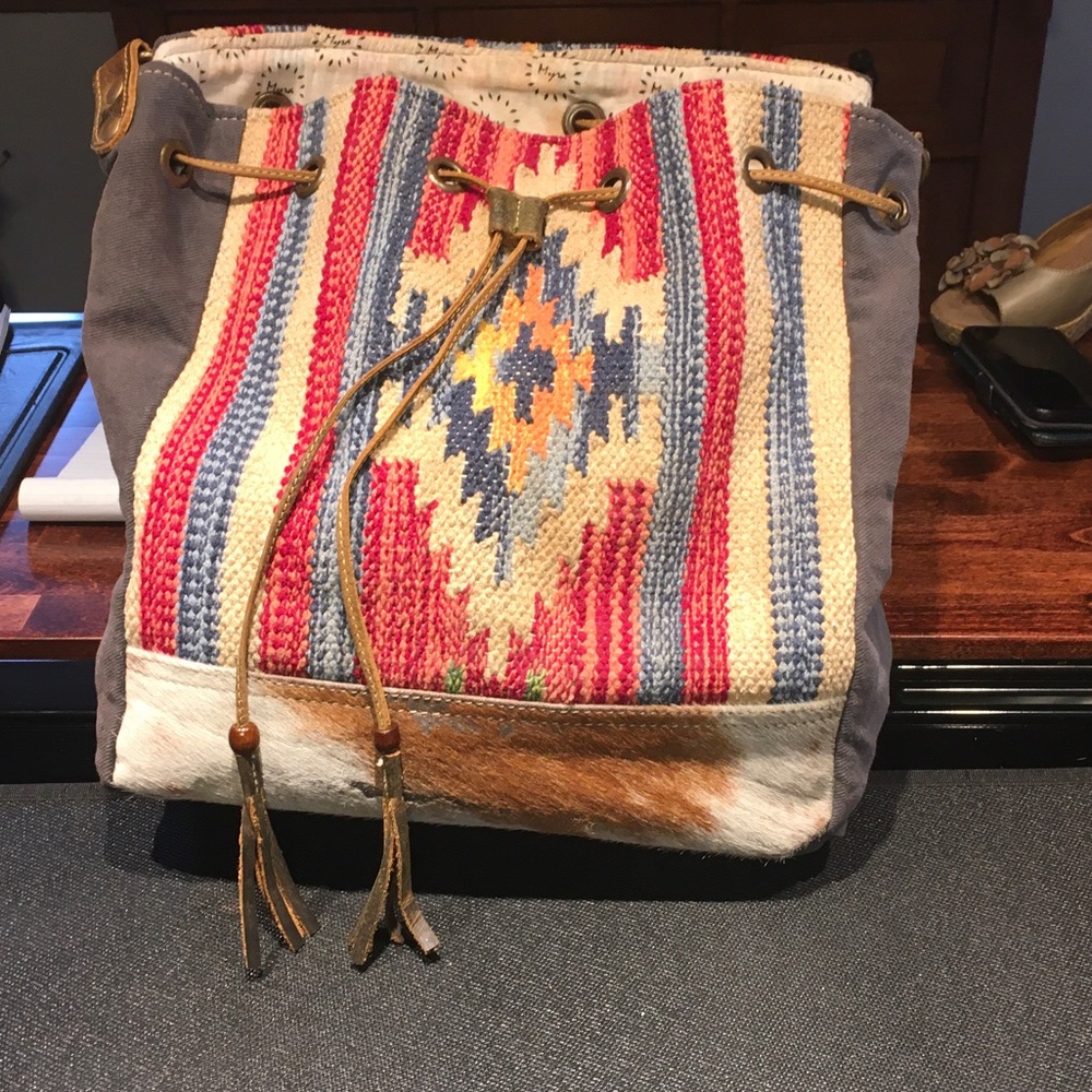 Myra Bag Colorful Woven Backpack